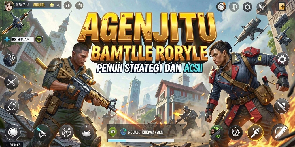 Screenshot gameplay AGENJITU menampilkan aksi Battle Royale yang seru.