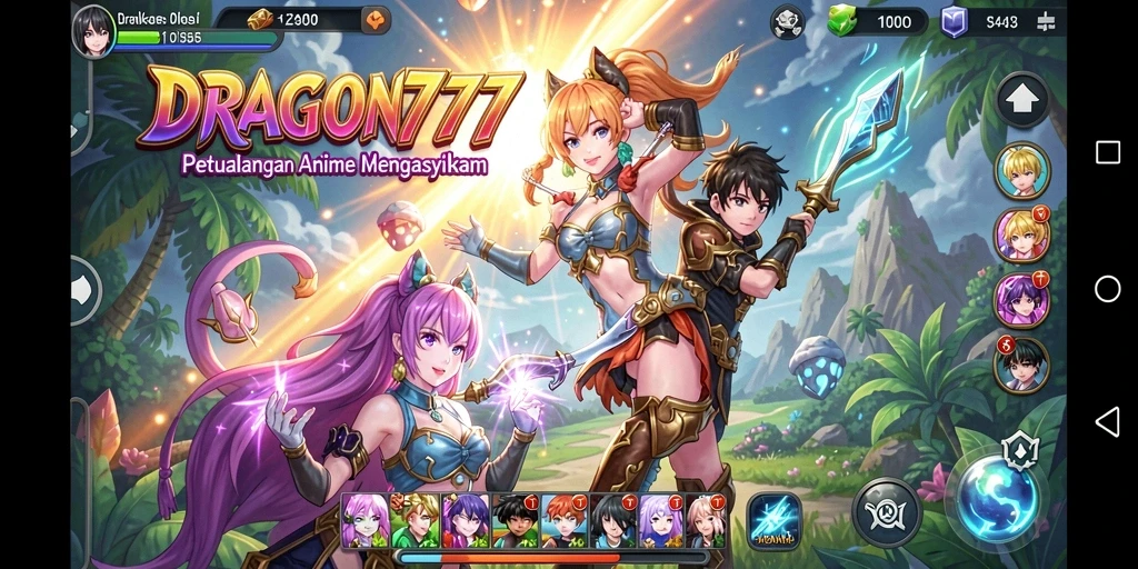 Tampilan gameplay <strong>DRAGON777</strong> yang seru dengan karakter Anime yang keren.