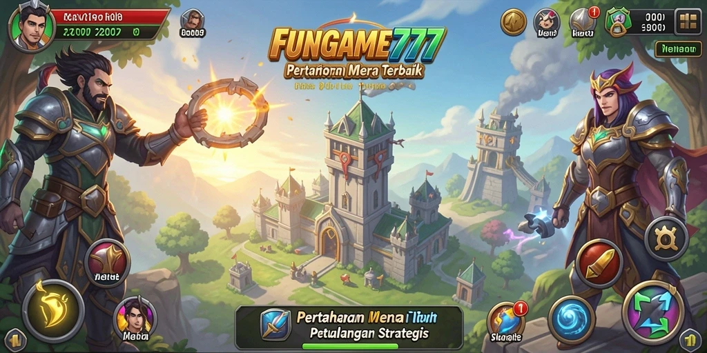 Tampilan gameplay menara pertahanan yang seru dan penuh aksi.