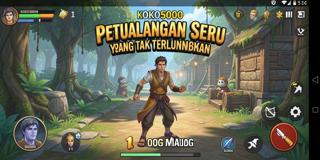 Tampilan utama KOKO5000 yang menampilkan aksi petualangan seru.