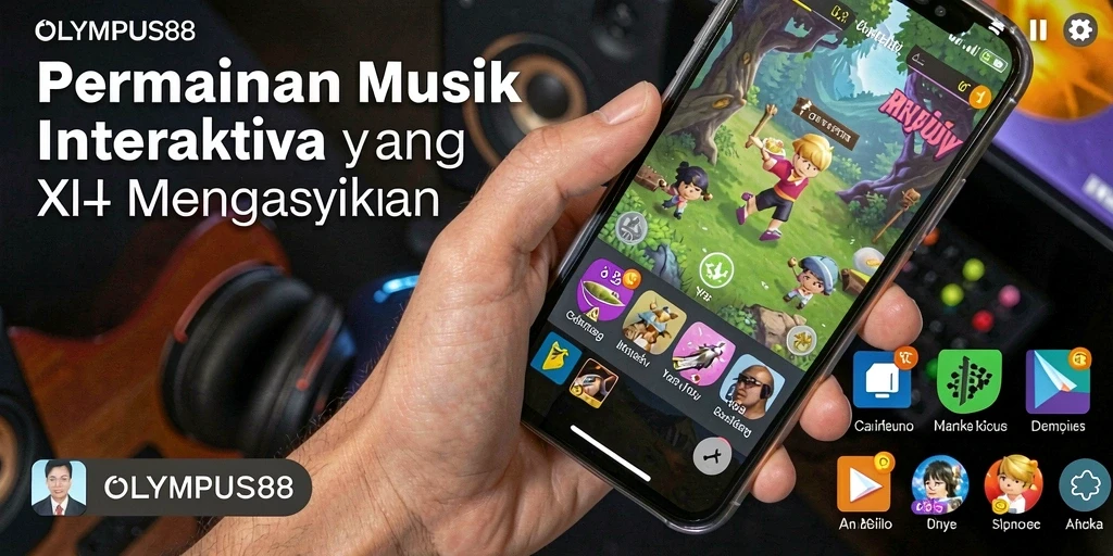 Screenshot OLYMPUS88 yang menunjukkan gameplay musik yang mendebarkan.