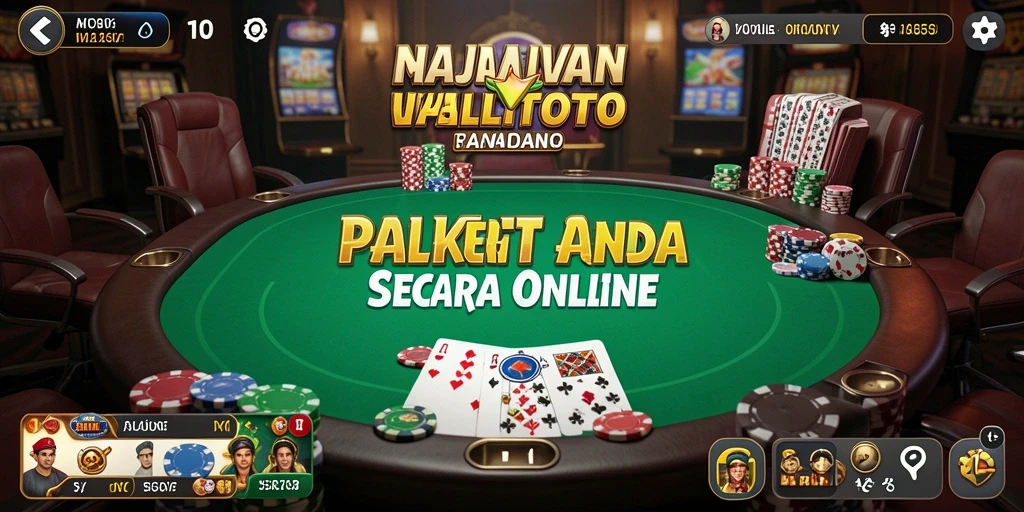 Gameplay seru RAJAWALITOTO dengan pemain yang berinteraksi di meja poker.