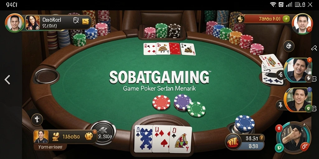 Tampilan permainan poker yang mengasyikkan dan interaktif di SOBATGAMING.